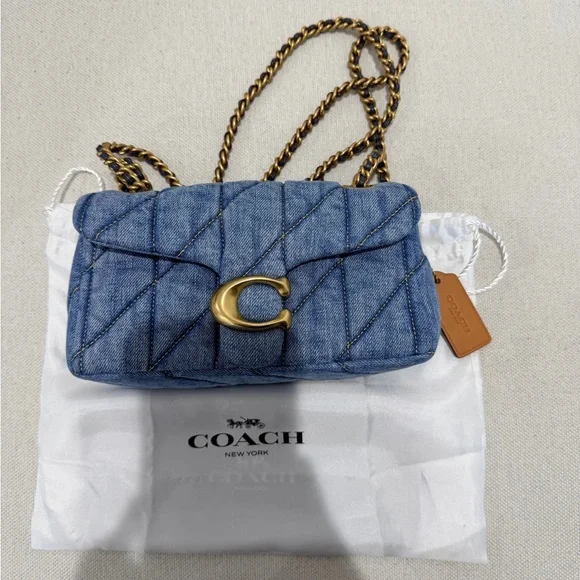 Coach Blue Quilted Tabby Crossbody Bag - Picture 13 of 14